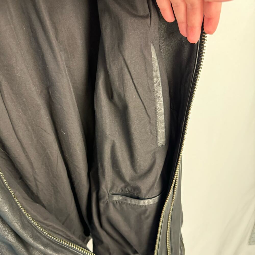 Murano Sport Black Soft Lamb Leather Moto Double Zip Knit Cuffs Jacket Sz XL - Picture 9 of 16